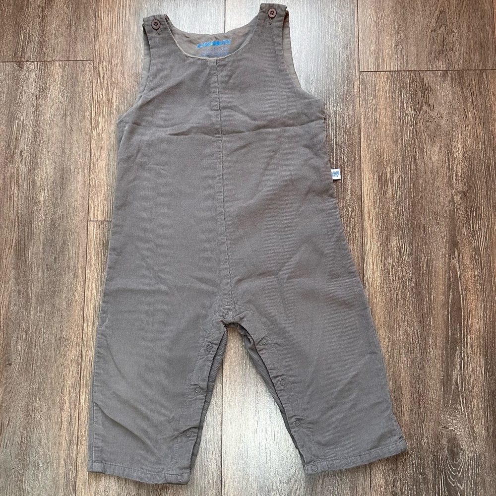 Rugged Butts Gray Corduroy Overalls 18-24m